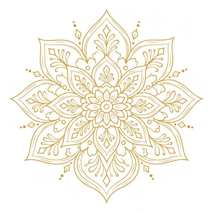 Goldenes Mandala-Ornament